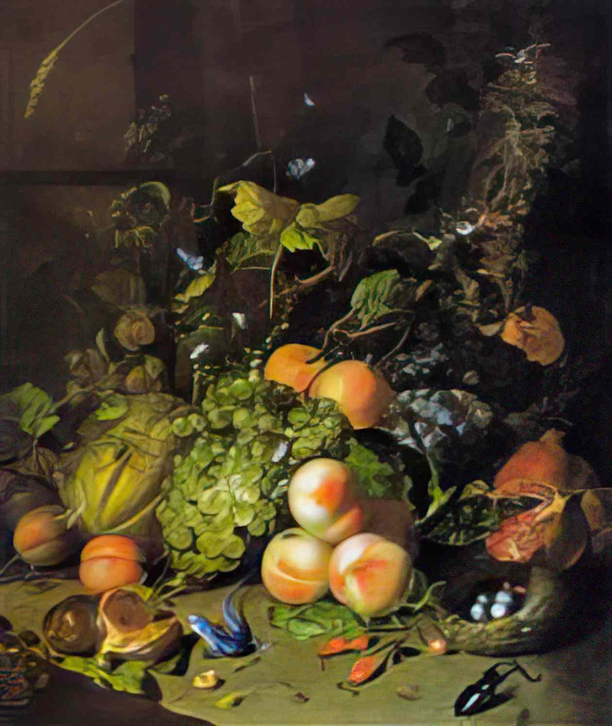 Rachel Ruysch fruit a nest and insects in a wood 1717 Art A4 Photo Print
