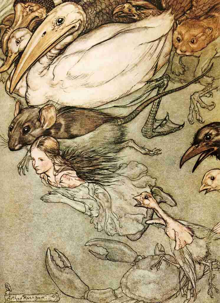 Rackham Arthur 1907 Alice & the Animals A4 Photo Print