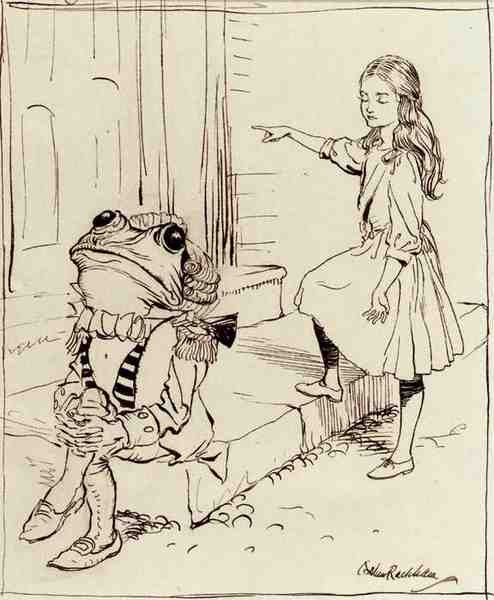 Rackham Arthur Alice And The Frog Footman A4 Photo Print