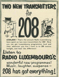 Radio Luxembourg Transmitters 1950s Vintage Retro Advert Poster