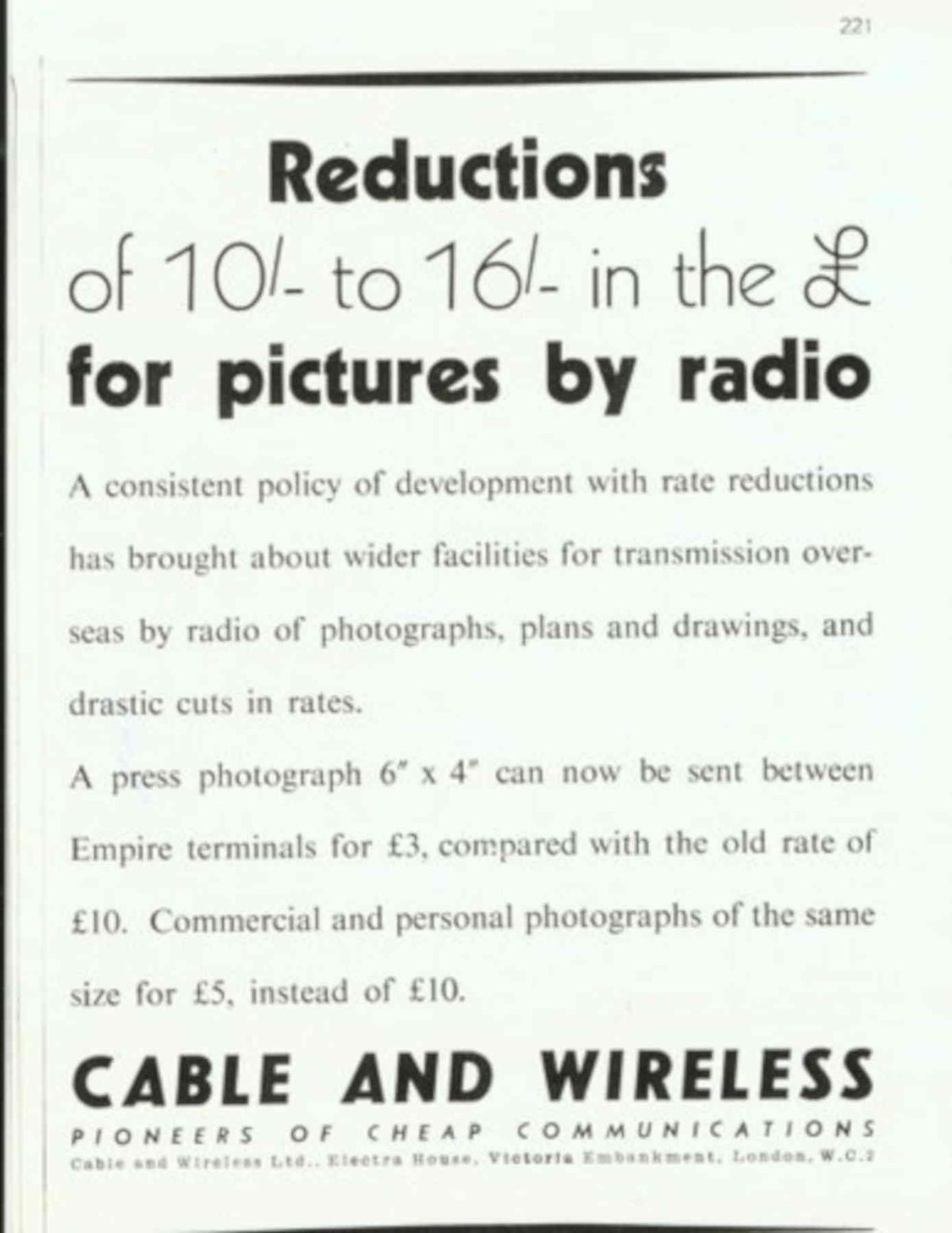 Radio Pictures Cable 1940s Vintage Retro Advert Poster
