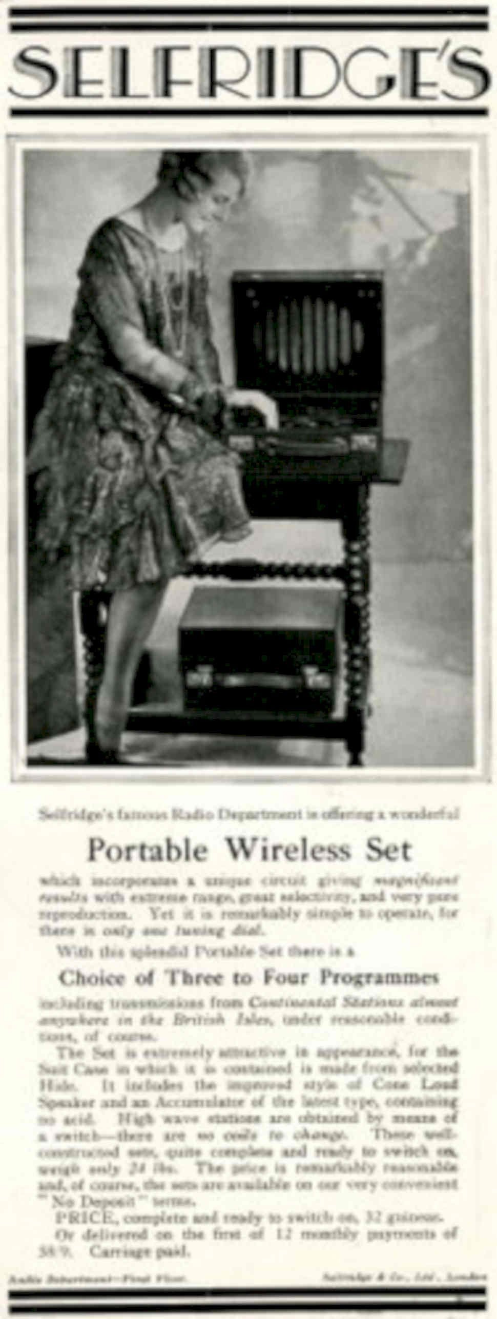 Radio Wireless Set 1930s Vintage Retro Advert Poster