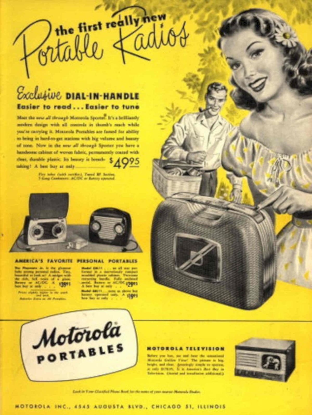 Radios Basket Women 1940s Vintage Retro Advert Poster