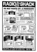 Radios Shack Phonograph Newspaper Vintage Retro Advert Poster