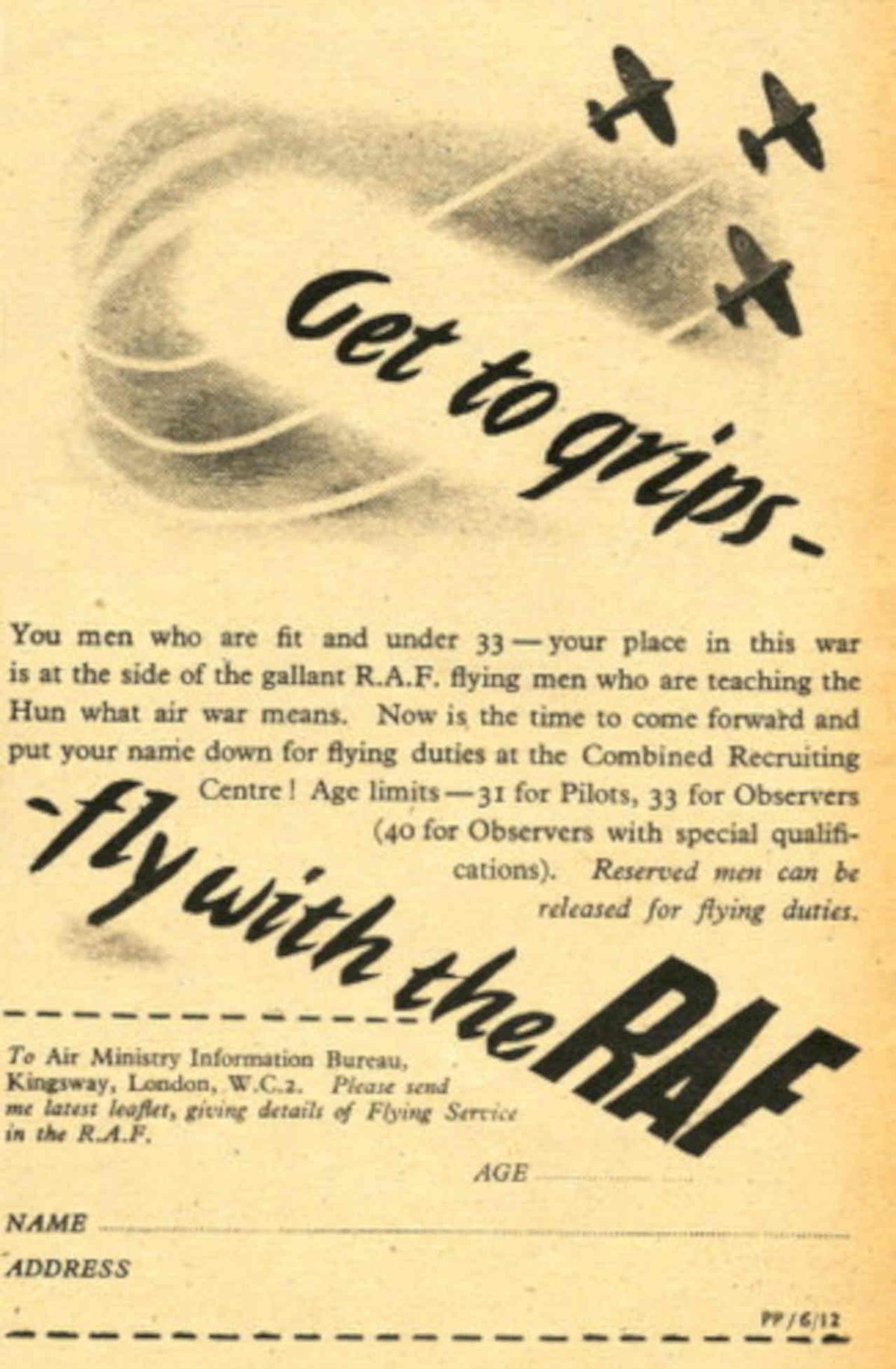 Raf Boxing Glove 1940s Vintage Retro Advert Poster