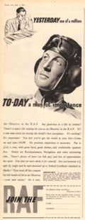 Raf Observer Pilot 1930s Vintage Retro Advert Poster