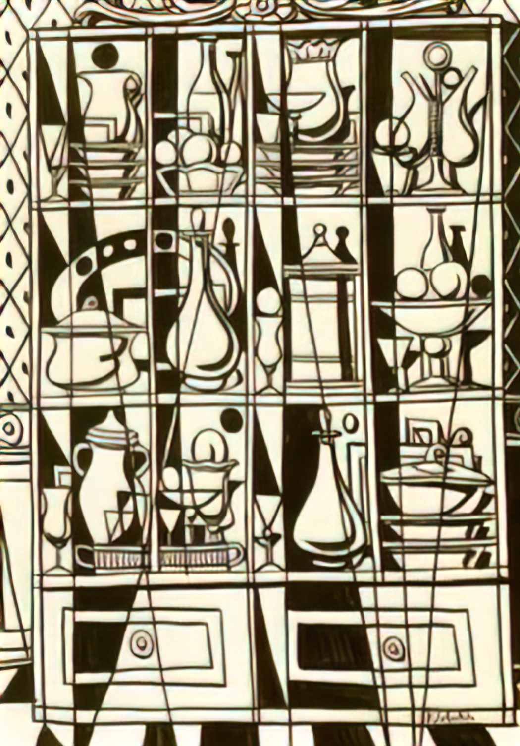 Rafael Zabaleta drawing sideboard tavern window Art A4 Photo Print