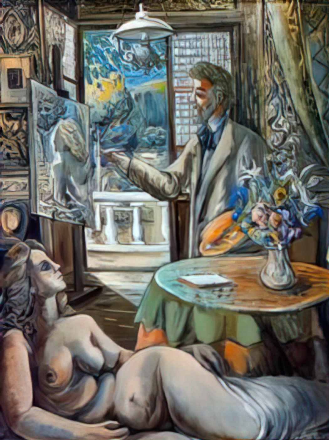 Rafael Zabaleta painter and reclining model 1942 Art A4 Photo Print