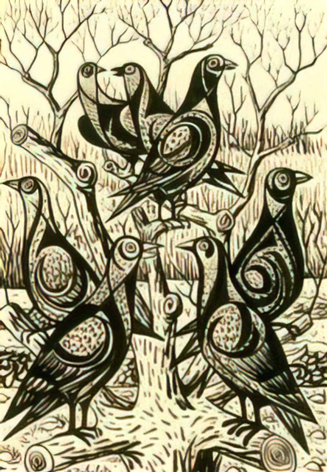Rafael Zabaleta partridges Art A4 Photo Print