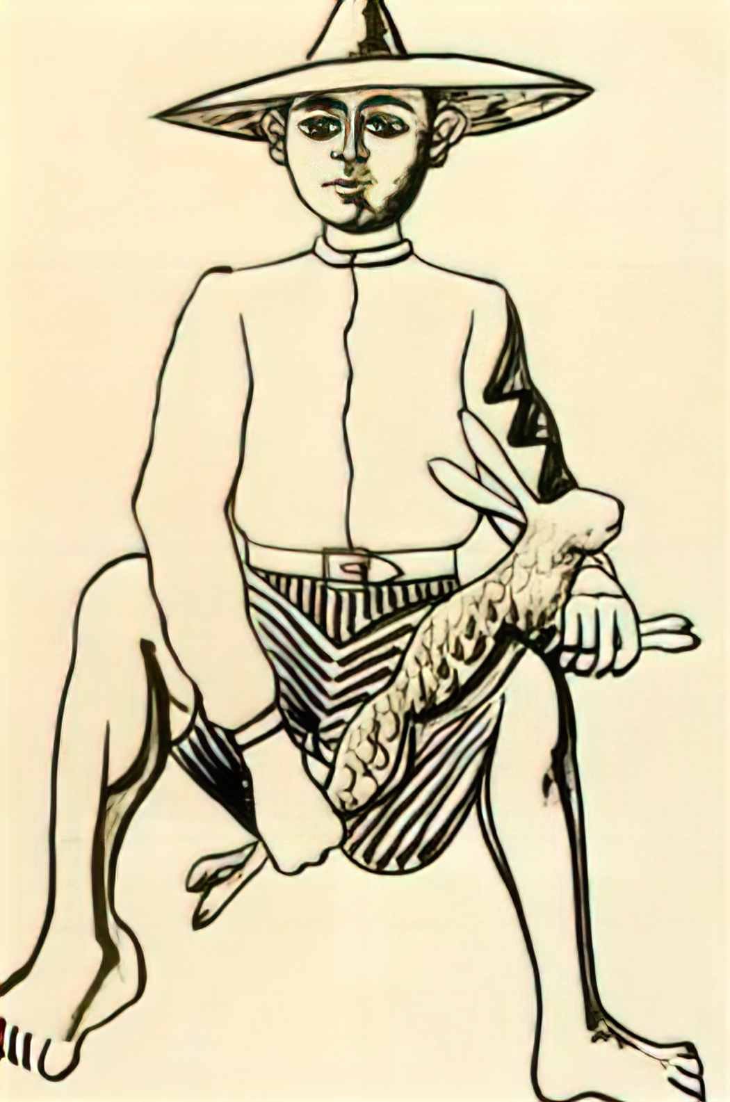 Rafael Zabaleta seated boy 1 Art A4 Photo Print