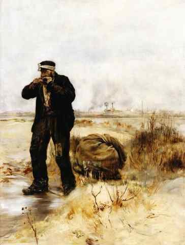 Raffaelli Jean Francois A Ragman Lighting His Pipe A4 Photo Print
