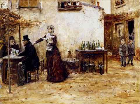 Raffaelli Jean Francois Les Habiitues De Cafe A4 Photo Print