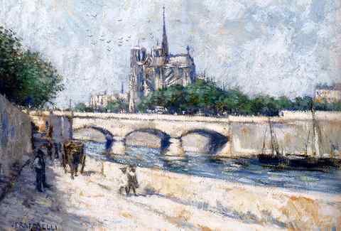 Raffaelli Jean Francois Notre Dame Paris A4 Photo Print