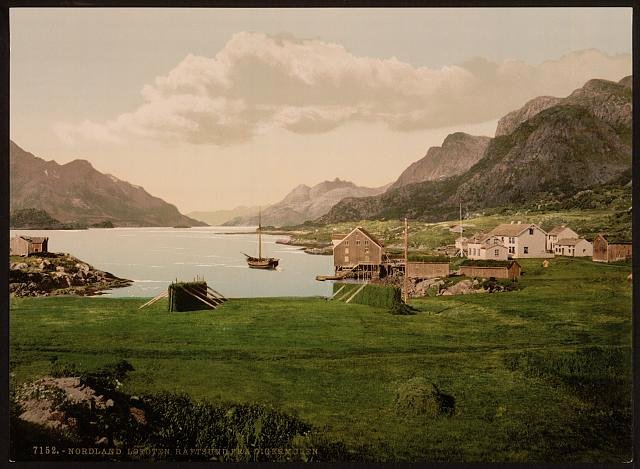 Raftsund from Digermulen Lofoten Vintage A4 Photo Print