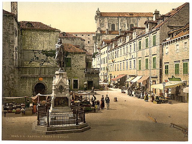 Ragusa Gundulic Square Dalmatia Vintage A4 Photo Print