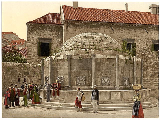 Ragusa Onofrio Fountain Dalmatia Vintage A4 Photo Print