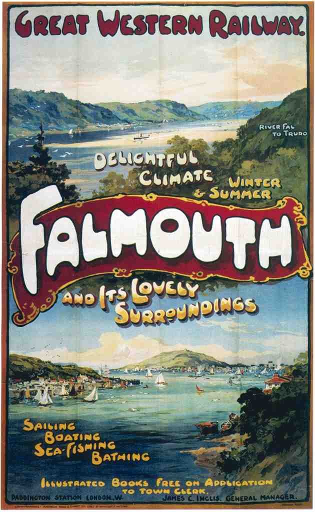 Rail Train Retro Vintage Falmouth Vintage Advert A4 Photo Print