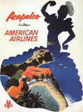 Rail Train Retro Vintage american airlines Vintage Advert A4 Photo Print