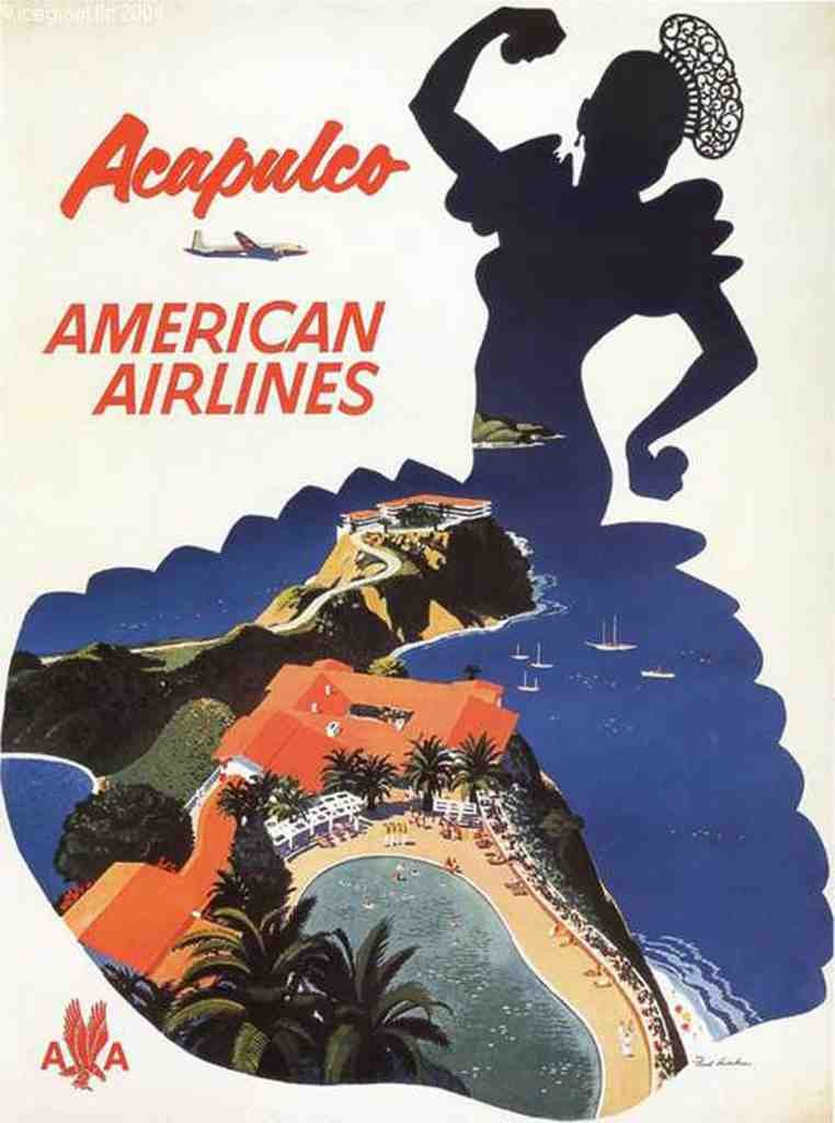 Rail Train Retro Vintage american airlines Vintage Advert A4 Photo Print