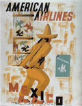 Rail Train Retro Vintage american airlines to mexico Vintage Advert A4 Photo Print