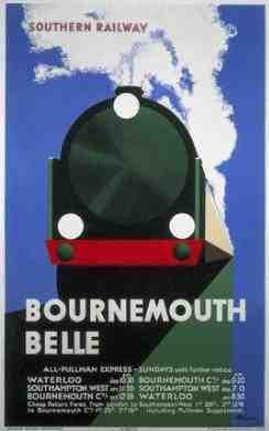 Rail Train Retro Vintage bournemouthbelle Vintage Advert A4 Photo Print