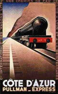 Rail Train Retro Vintage cotedazurlarge Vintage Advert A4 Photo Print
