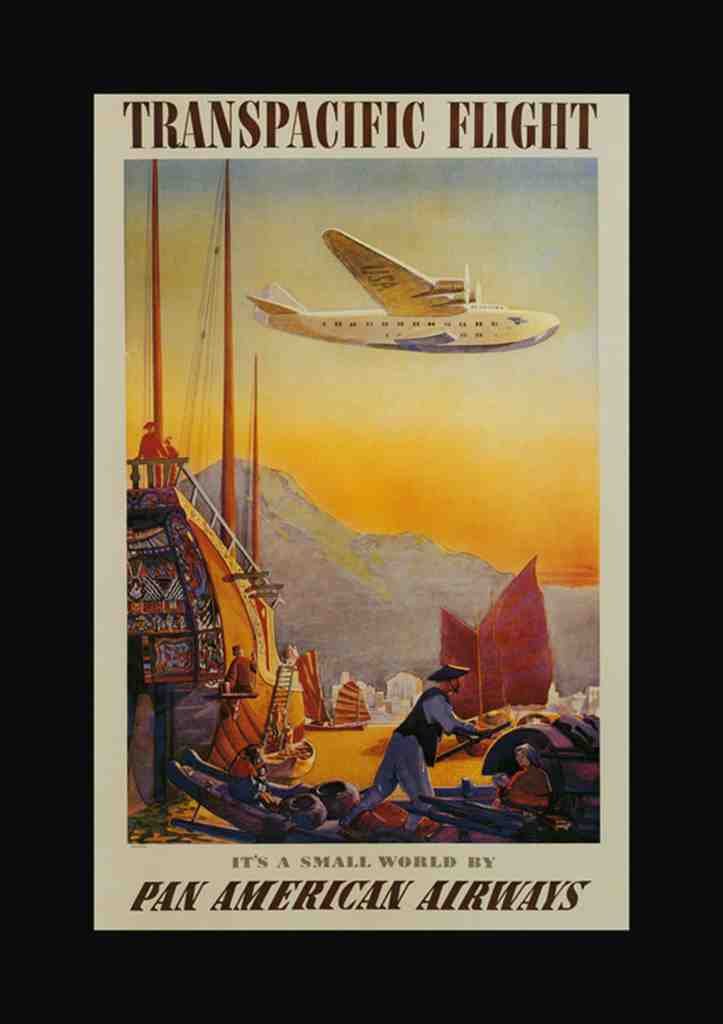 Rail Train Retro Vintage pan american transpacific flight Vintage Advert A4 Photo Print