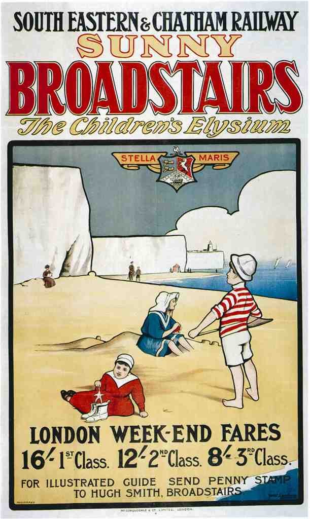 Rail Train Retro Vintage sunny broadstairs Vintage Advert A4 Photo Print