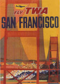 Rail Train Retro Vintage twa to san francisco Vintage Advert A4 Photo Print