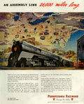 Railroad Assembly Line 1940s Vintage Retro Advert Poster