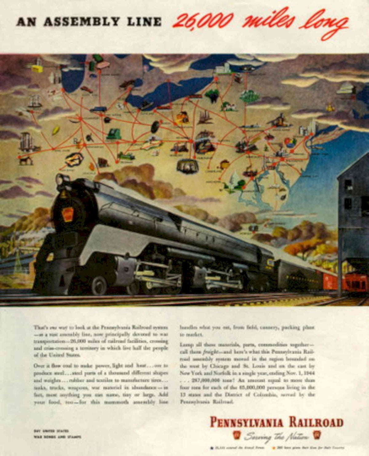 Railroad Assembly Line 1940s Vintage Retro Advert Poster