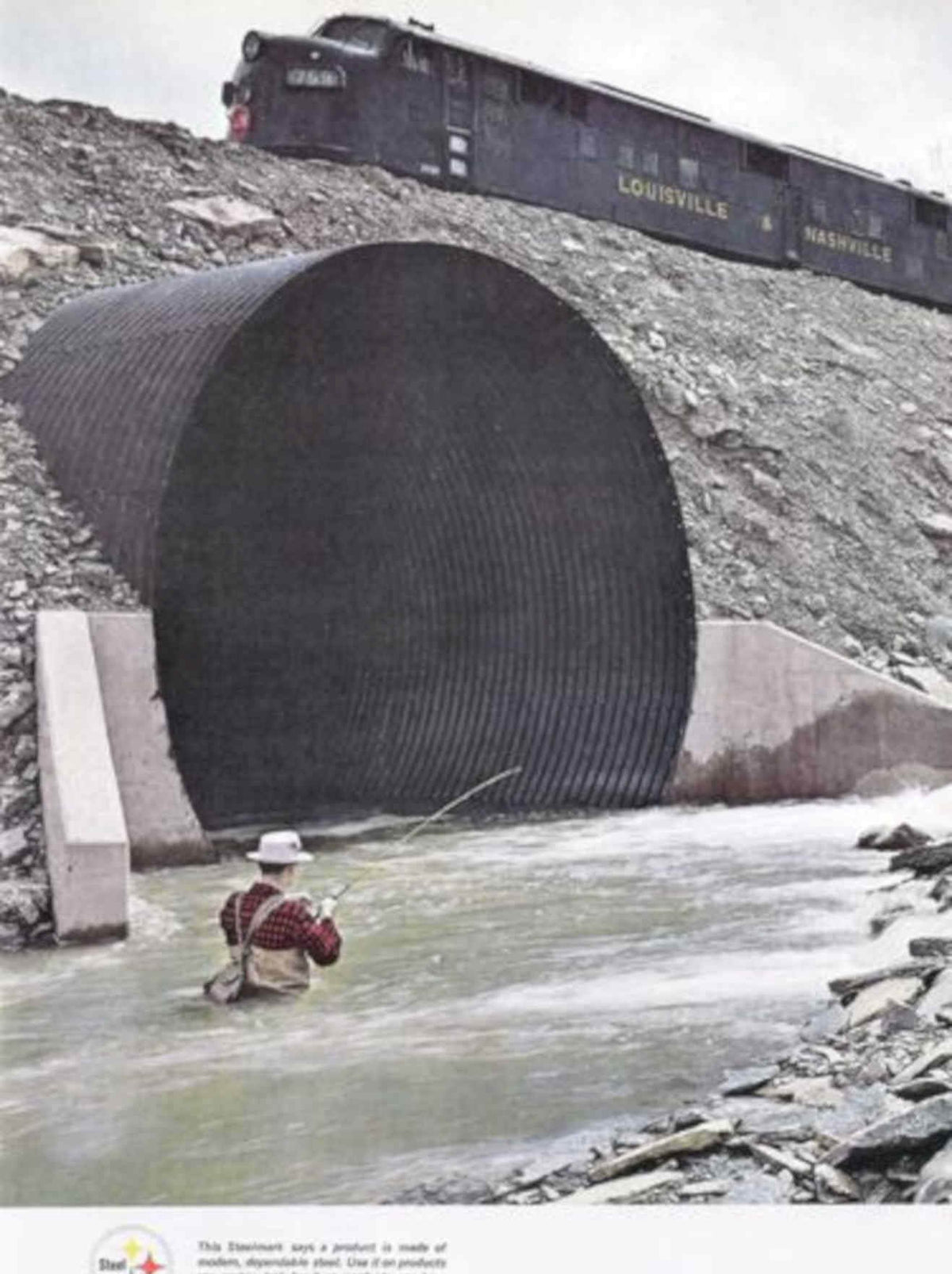 Railroad Tunnel Steel Vintage Retro Advert Poster A4 Photo Print