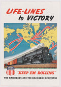 Railroads Victory Lines American World War II Advert Poster