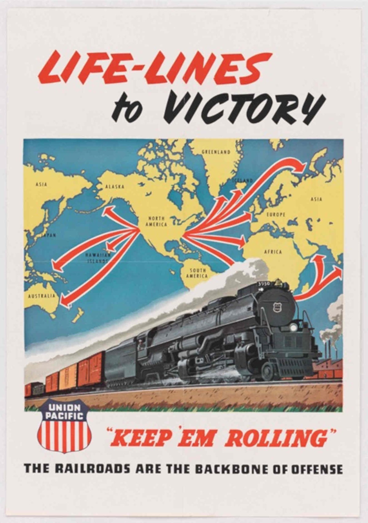 Railroads Victory Lines American World War II Advert Poster