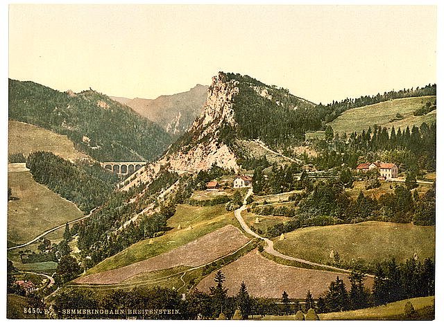 Railway Breitenstein Styria Vintage A4 Photo Print
