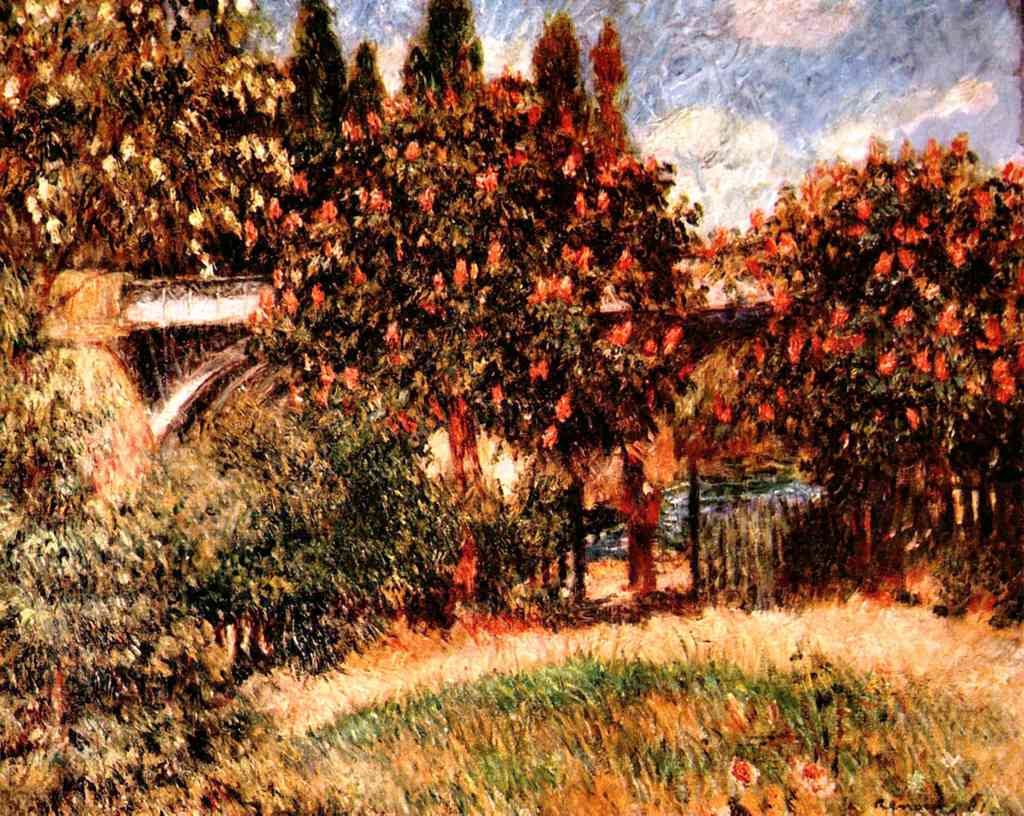 Railway Bridge Of Chatou Renoir A4 Photo Print