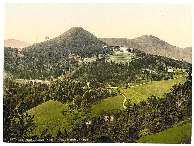 Railway Hotel at Semmering Styria Vintage A4 Photo Print