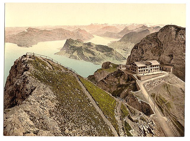 Railway from Oberhaupt Pilatus Vintage A4 Photo Print