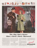 Raincoats Umbrella Busstop 1950s Vintage Retro Advert Poster