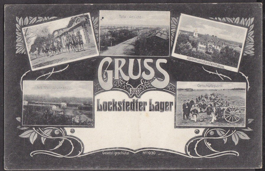 Raining Camp Germany Gruss Aus Lockstedter Lager Fieldpost 1916 Vintage A4 Photo Print