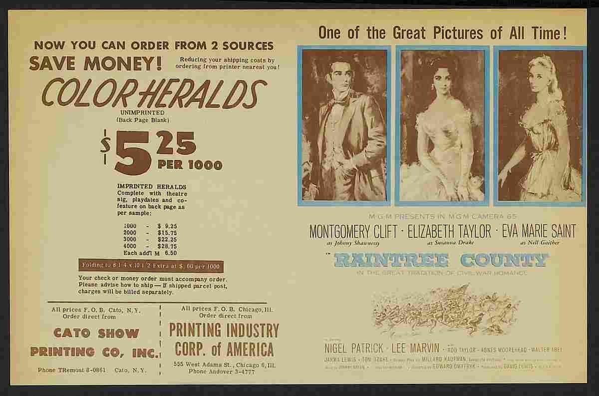Raintree County 05  film star poster A4 Photo Print