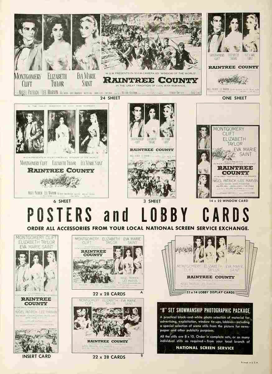 Raintree County 07  film star poster A4 Photo Print