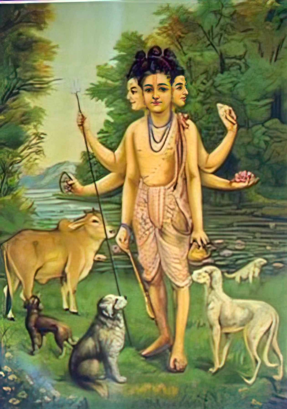 Raja Ravi Varma dattatreya 1910 Art A4 Photo Print