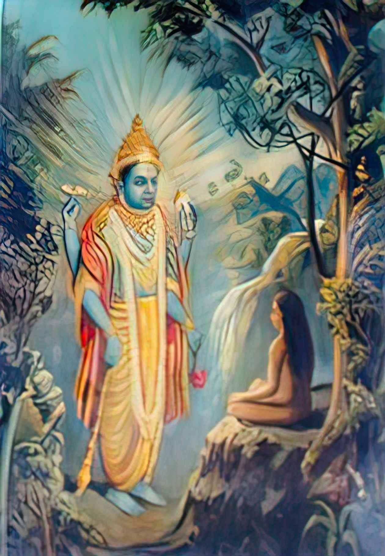 Raja Ravi Varma dhruv narayan Art A4 Photo Print
