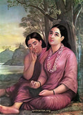 Raja Ravi Varma dreaming shakuntala Art A4 Photo Print