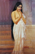 Raja Ravi Varma fresh from bath Art A4 Photo Print