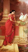 Raja Ravi Varma hamsa damayanti 1899 Art A4 Photo Print