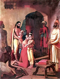 Raja Ravi Varma krishna meets parents Art A4 Photo Print