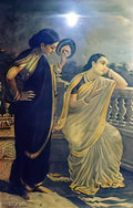 Raja Ravi Varma ladies in the moonlight Art A4 Photo Print