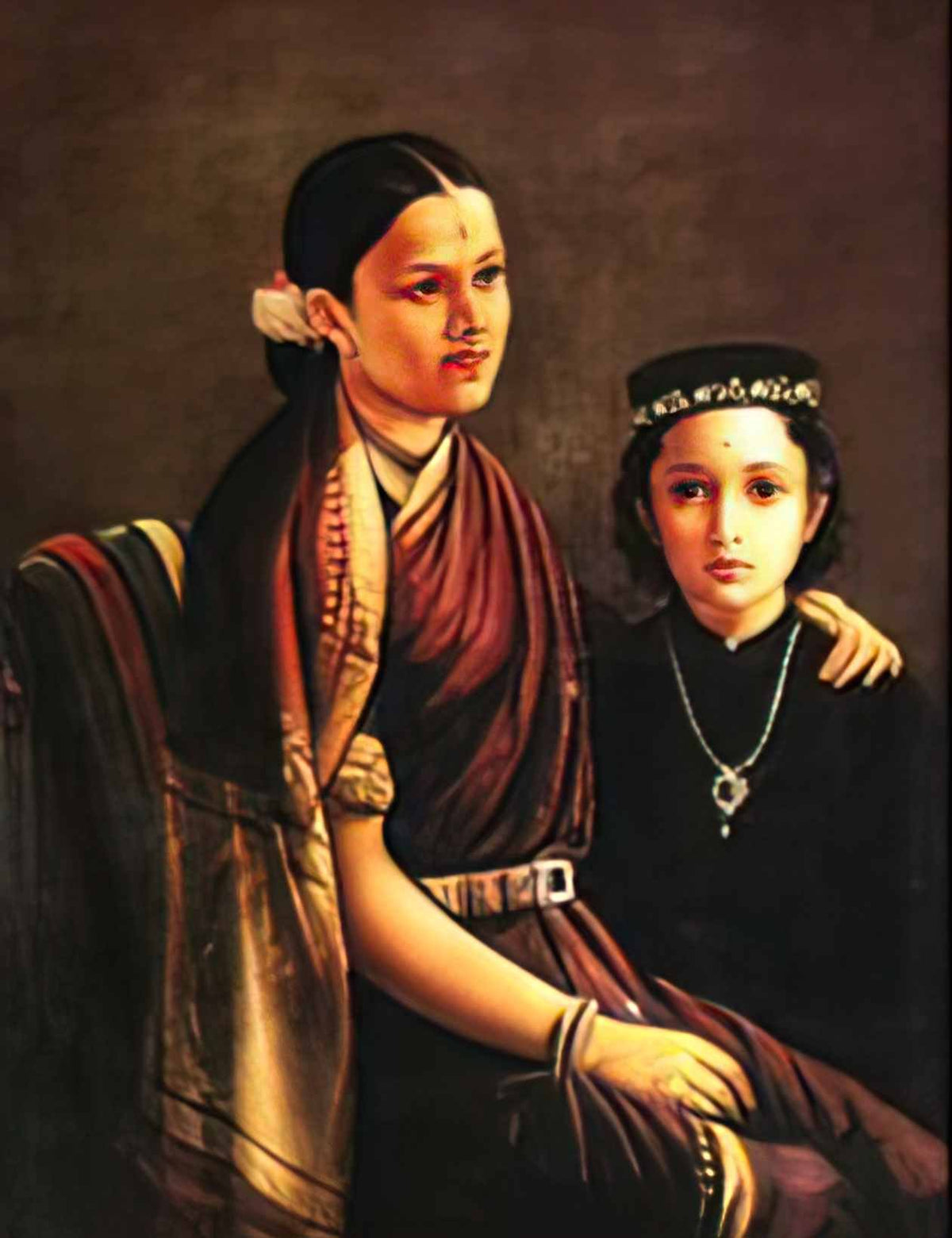 Raja Ravi Varma mrs ramanadha rao Art A4 Photo Print